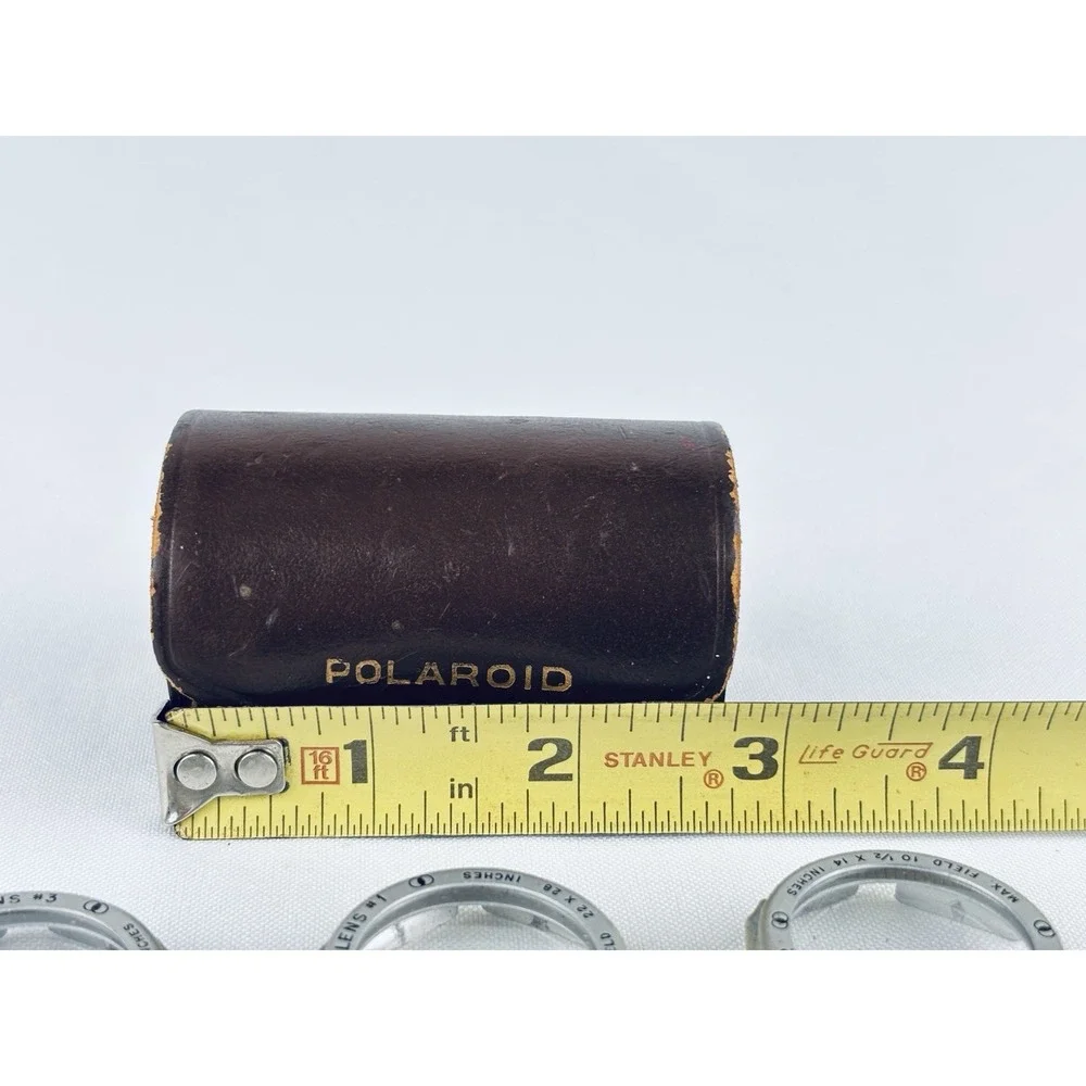 Polaroid Close-Up Lens Kit Measuring Tape Vintage Camera Accessory Leather Case